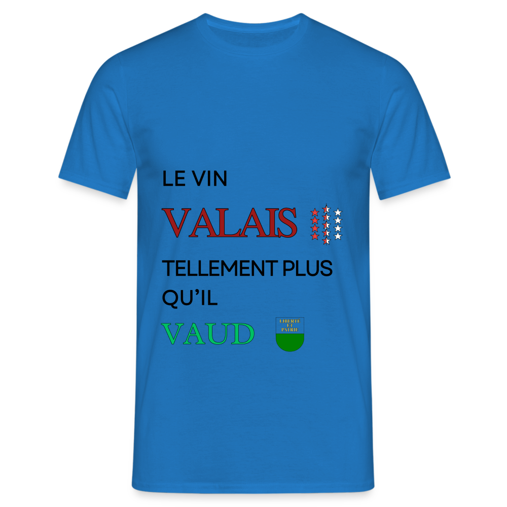 Men's T-Shirt - Le vin Valais tellement plus qu'il Vaud - royal blue