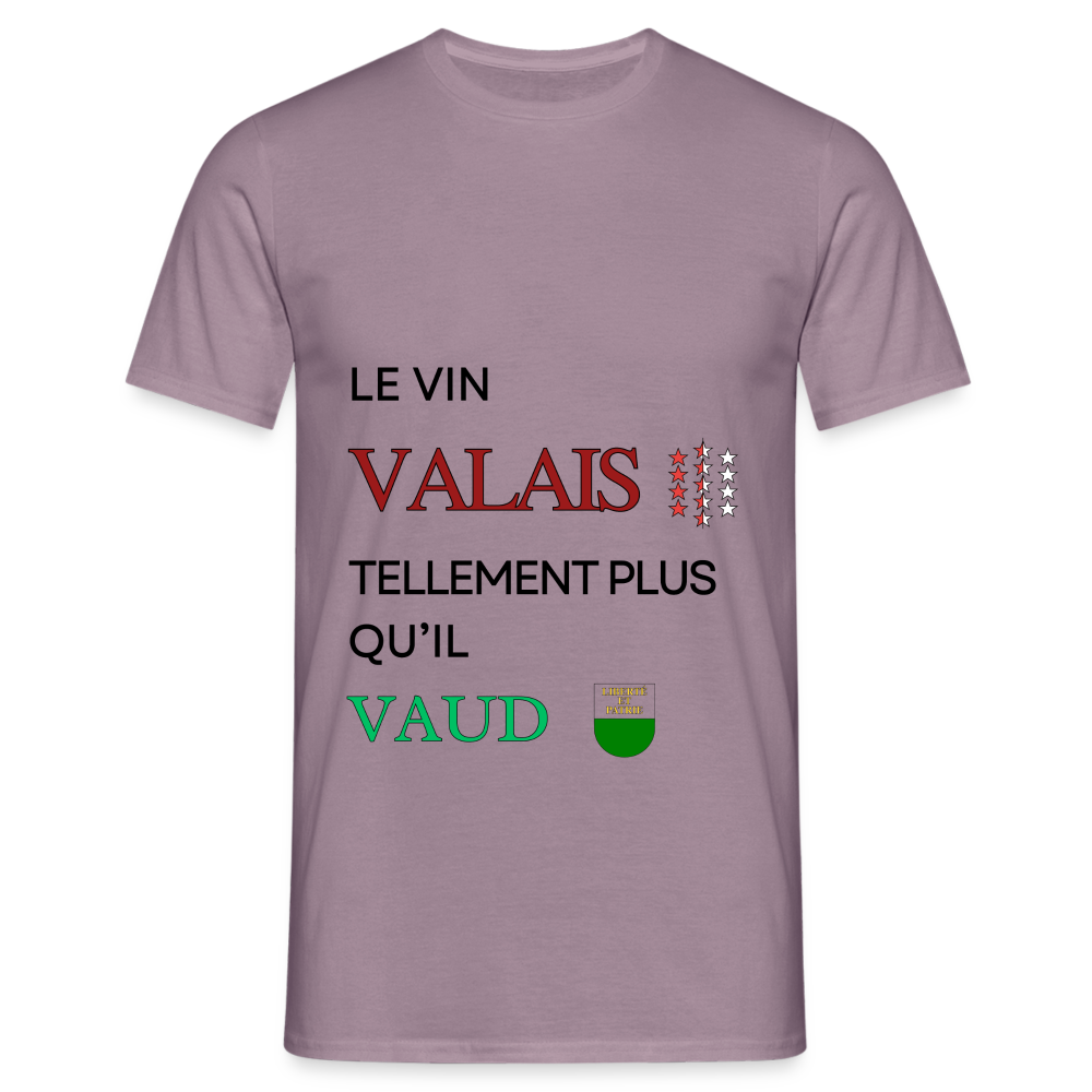 Men's T-Shirt - Le vin Valais tellement plus qu'il Vaud - purple-grey 