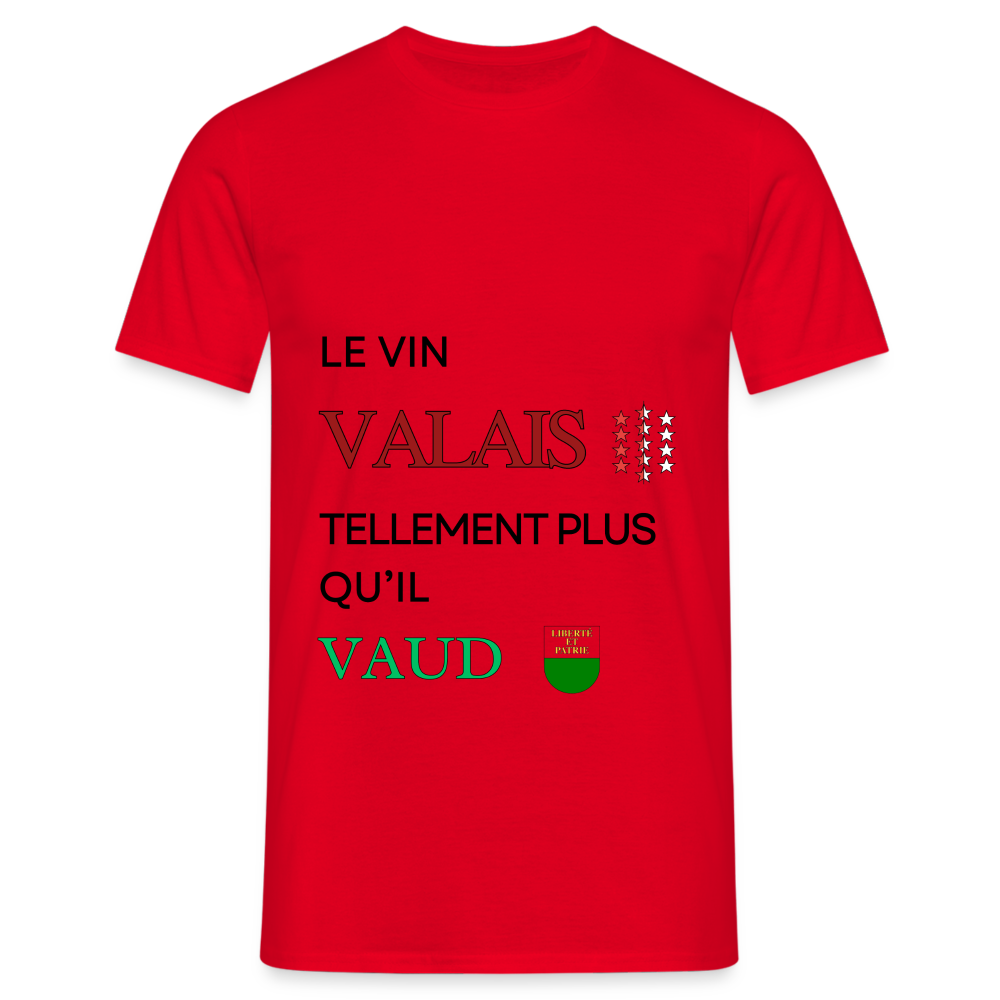 Men's T-Shirt - Le vin Valais tellement plus qu'il Vaud - red