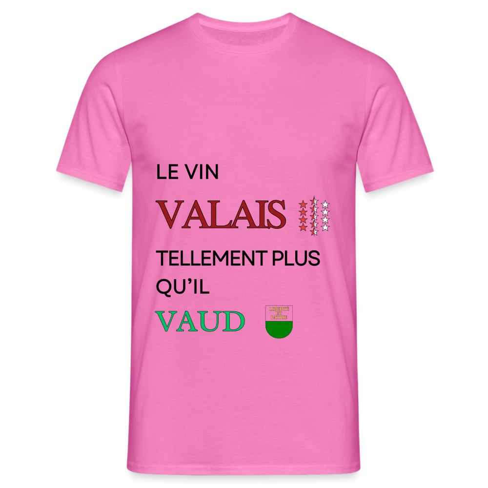 Men's T-Shirt - Le vin Valais tellement plus qu'il Vaud - pink